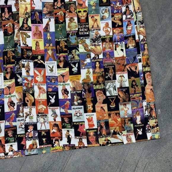 Playboy Shirt Men Size Large All Over Collage Cover Magazine Centerfold - Picture 5 of 14